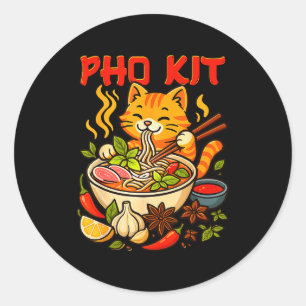 Sticker Rond Mème drôle de chat de Pho Kit Mariners