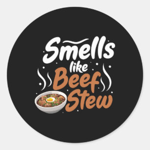 Sticker Rond Mème drôle de nourriture de fans de ragoût de boeu