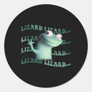 Sticker Rond Mème Drôle Weirdcore Animal Femmes Hommes Lizard L