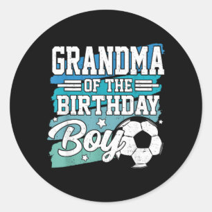 Sticker Rond Mémé du garçon d'anniversaire Famille de foot Équi