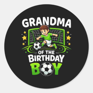Sticker Rond Mémé du garçon qui fête son anniversaire Foot Ll F