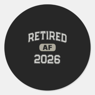 Sticker Rond Mémé est à la retraite en 2026 Papa en vacances Ma