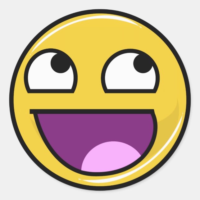 Sticker Rond Mème Internet Face génial (Devant)