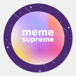 Sticker Rond Meme Suprême Vaporwave