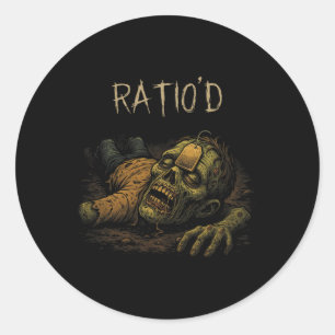 Sticker Rond Mème Teag Ratio Drôle Zombie Npj Ratioé Joueur H