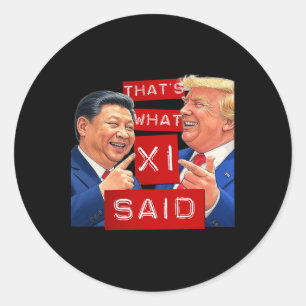 Sticker Rond Mème Trump amusant
