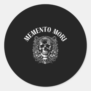 Sticker Rond Memento Mori Citation Stoic Pour Se Souvenir De La