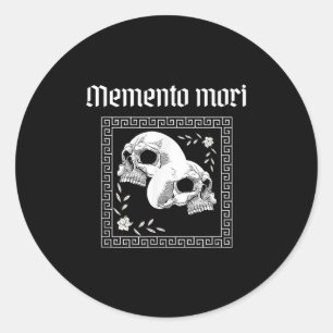 Sticker Rond Memento Mori Crâne Philosophie stoïque Hommes Femm