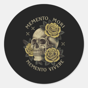 Sticker Rond Memento Mori Memento Vivere _ Philosophie &amp; La