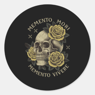 Sticker Rond Memento Mori Memento Vivere _ Philosophie &amp; La
