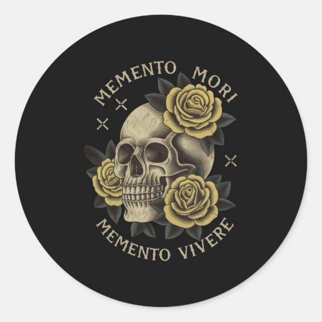 Sticker Rond Memento Mori Memento Vivere _ Philosophie &amp; La (Devant)