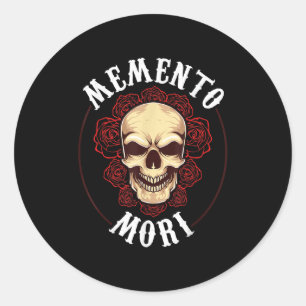 Sticker Rond Memento Mori Mortalité Philosophie stoïque Stoicis