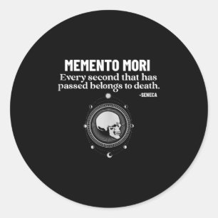 Sticker Rond Memento Mori Seneca stoïcisme Philosophie stoïque 