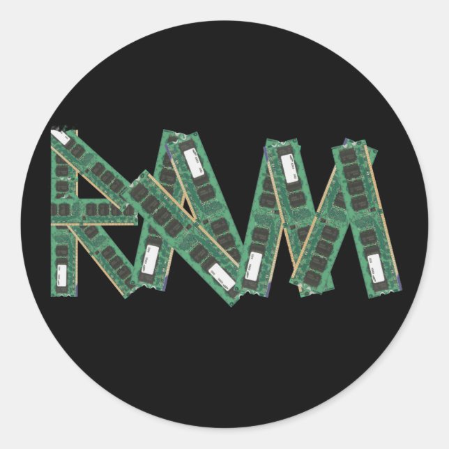 Sticker Rond Mémoire d'accès aléatoire (Devant)