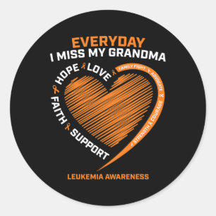 Sticker Rond Mémoire d'amour de ma grand-mère Leucémie sensibil