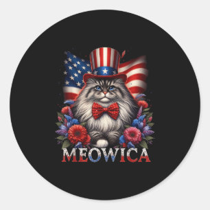 Sticker Rond Memorial Day Chat 4 juillet Usa Drapeau Hommes Fem