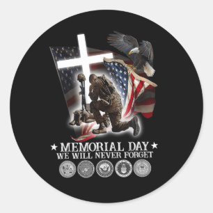 Sticker Rond Memorial Day Nous n'oublierons jamais les amoureux