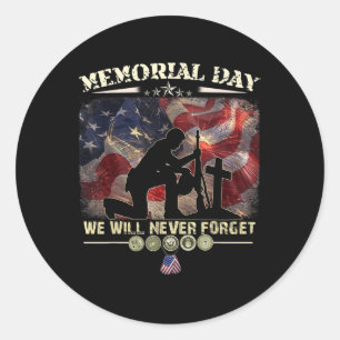 Sticker Rond Memorial Day Nous n'oublierons jamais les amoureux
