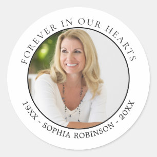 Sticker Rond Mémorial de Funérailles Photo À Tout Jamais Dans N