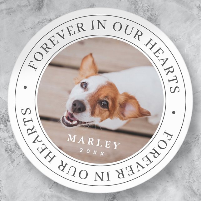 Sticker Rond Mémorial des animaux dans nos coeurs Photo moderne (Créateur téléchargé)