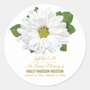 Sticker Rond Mémorial funéraire des fleurs de Chrysanthemum