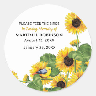 Sticker Rond Mémorial funéraire pour les graines de tournesol