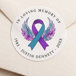 Sticker Rond Mémorial personnalisé de sensibilisation au suicid
