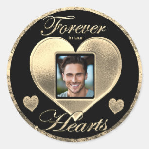 Sticker Rond Mémorial photo personnalisé en mémoire d'amour