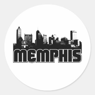 Sticker Rond Memphis Skyline