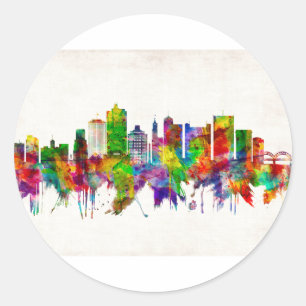 Sticker Rond Memphis Tennessee Skyline