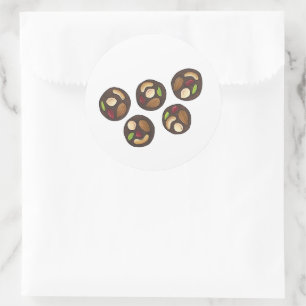 Sticker Rond Mendiants Chocolats français Chocolatier Chocoholi
