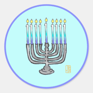 Sticker Rond Menorah lunaire