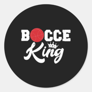 Sticker Rond Mens Bocce King Bocci Joueur Italien Pelouse Ball 