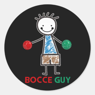 Sticker Rond Mens Drôle Mème Bocce Ball Design Garçons Bocci Sp