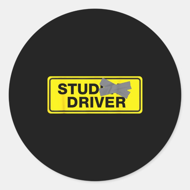 Sticker Rond Mens Funny New Driver  (Devant)