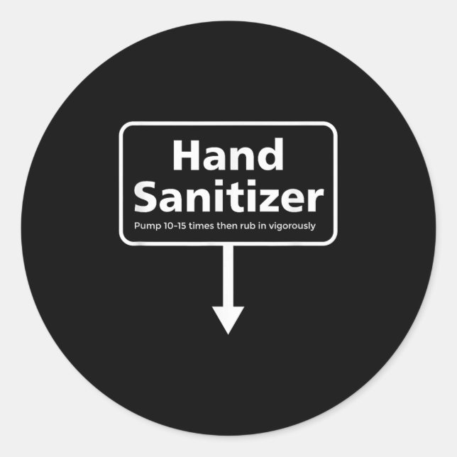 Sticker Rond Mens Hand Sanitizer - Funny Adult Humour Christmas (Devant)