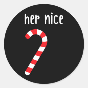 Sticker Rond Mens Matching Naughty Et Nice Couples Matching Ch