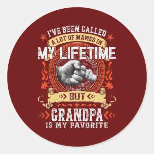 Sticker Rond Mens On M'A Appelé Beaucoup De Nom Grand-Père Est 