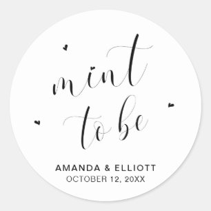 Sticker Rond Menthe Pour Être Cœurs Élégants Mariage Bonbon