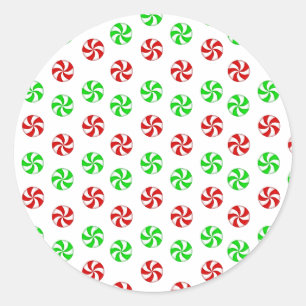 Sticker Rond Menthe rouge et verte
