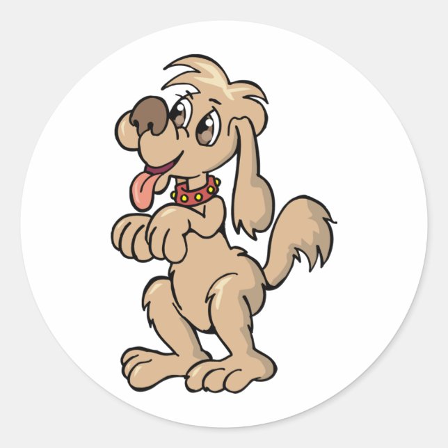 Sticker Rond Mention de chien (Devant)