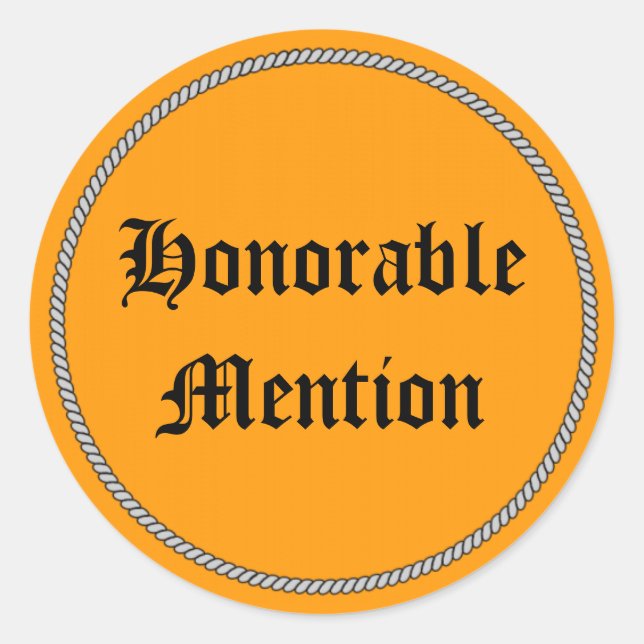 STICKER ROND MENTION HONORABLE (Devant)