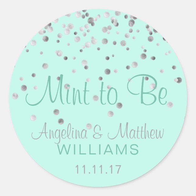 Sticker Rond Mention personnalisée pour être Mint Mariage Confe (Devant)
