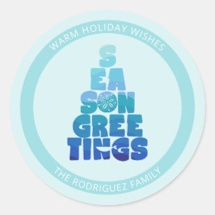 Sticker Rond Mer De Plage Et Salutations