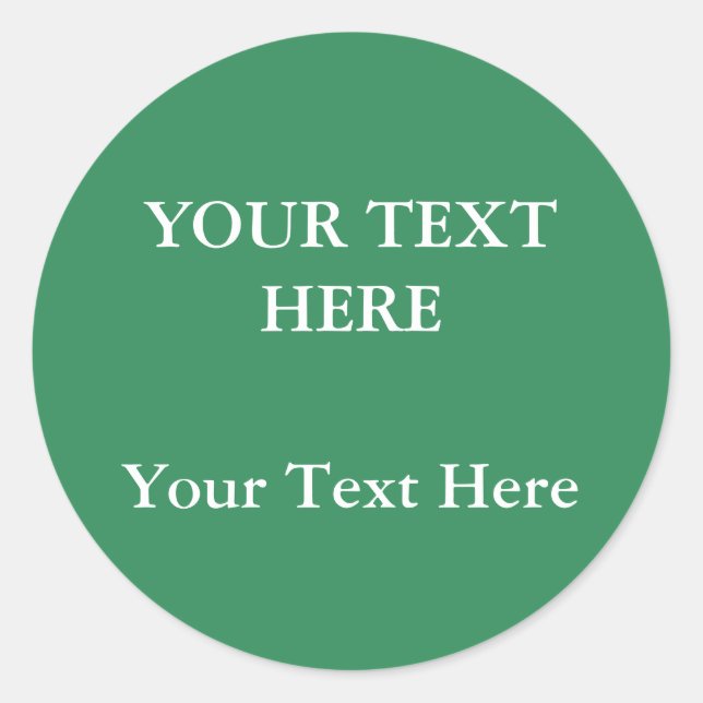 Sticker Rond Mer Vert Plaine Élégant Moderne Minimaliste (Devant)