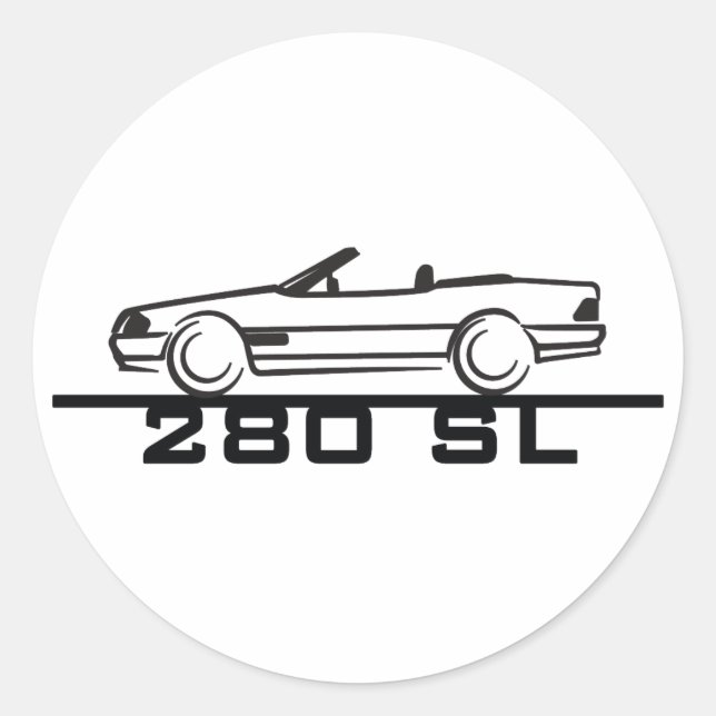 Sticker Rond Mercedes 280 SL Type 129 (Devant)
