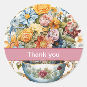 Sticker Rond Merci 13 Coupe de fleurs Miniatures de Hershey