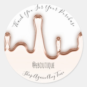 Sticker Rond Merci Achat Boutique Nails Faits à la main Blanc