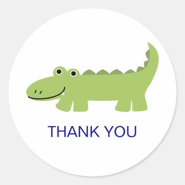Sticker Rond Merci Alligator (Devant)