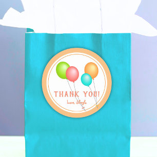 Sticker Rond Merci Anniversaire de enfant de ballon coloré amus